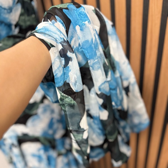 Alex Evenings Blue & Teal Floral Maxi Dress with Shawl - Picture 7 of 10